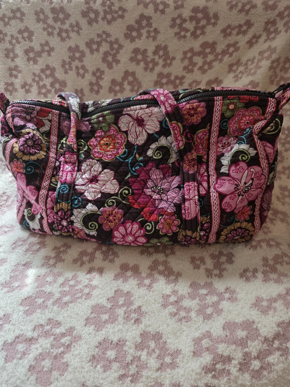 Retited Vera Bradley Quilted Floral Shoulder Bag - Pink Multi
